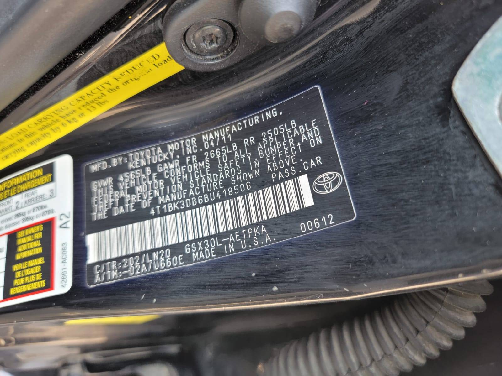 2011 TOYOTA AVALON — 174221 Miles — Lot BU418506 — Main - Marhaba Auctions Used Cars - Image 9