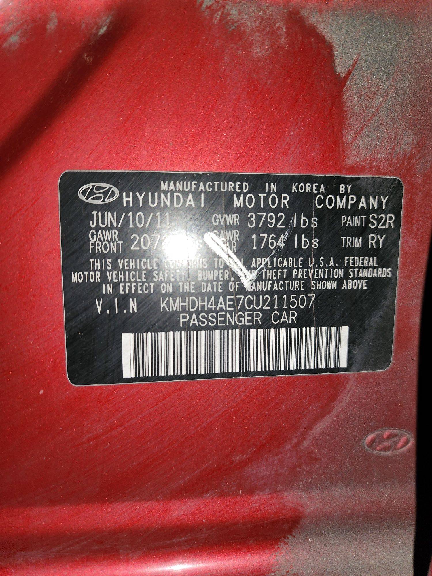 2012 HYUNDAI ELANTRA — 152034 Miles — Lot 39435578 — Souq - Marhaba Auctions Used Cars - Image 10