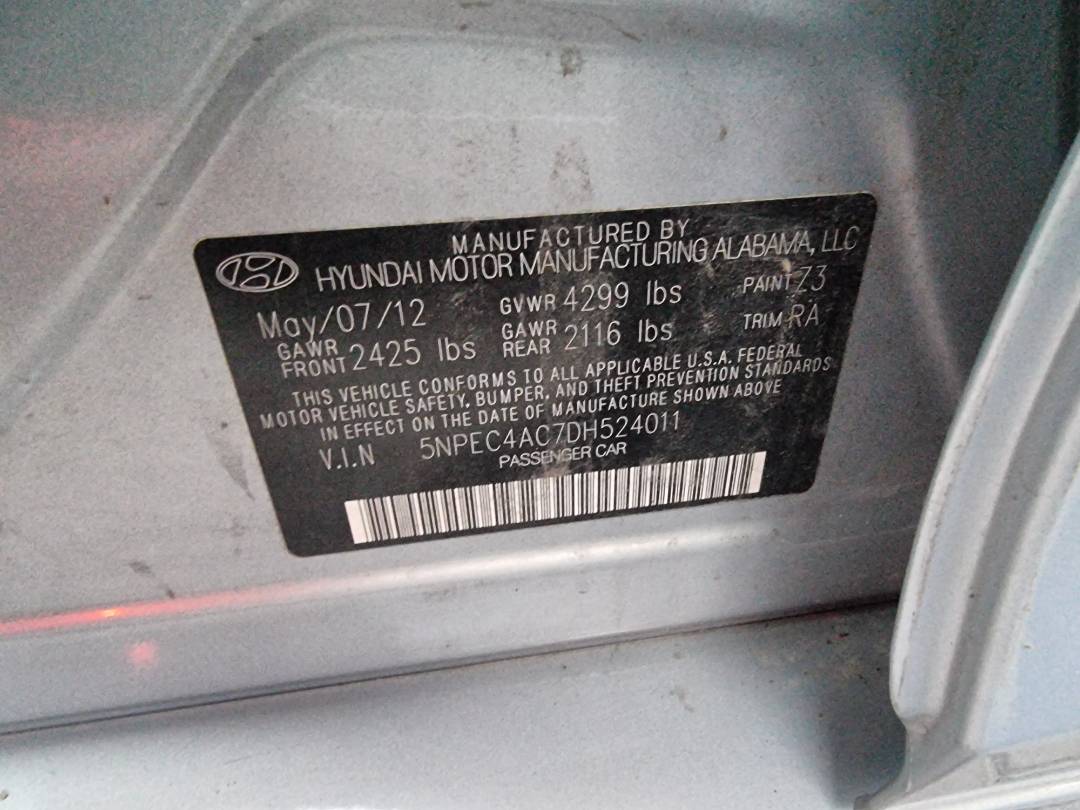 2013 HYUNDAI SONATA — 102751 Miles — Lot 524011 — Ind. 12 - Marhaba Auctions Used Cars - Image 10