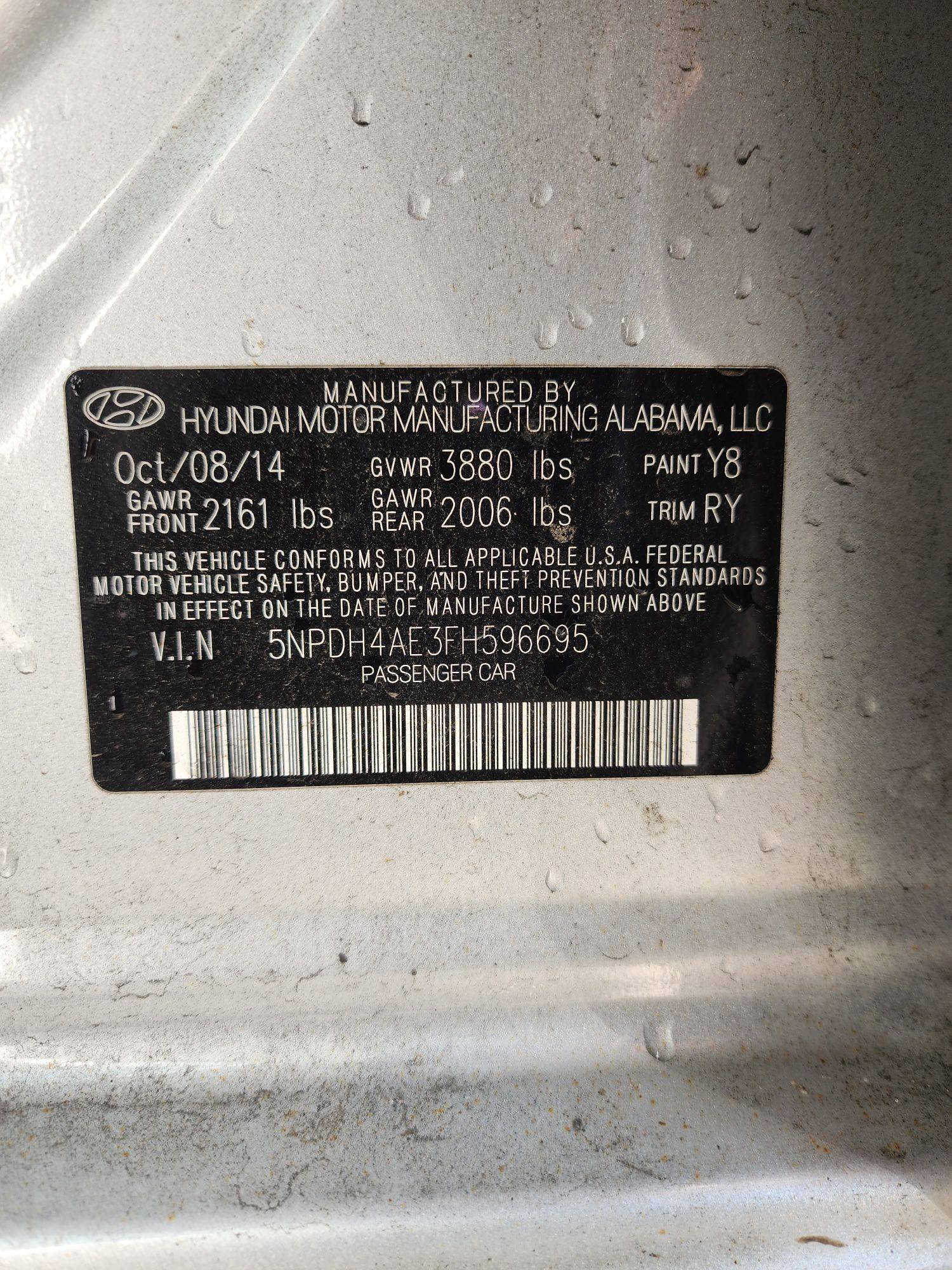 2015 HYUNDAI ELANTRA — 248 120 Miles — Lot AE3FH — Souq - Marhaba Auctions Used Cars - Image 10