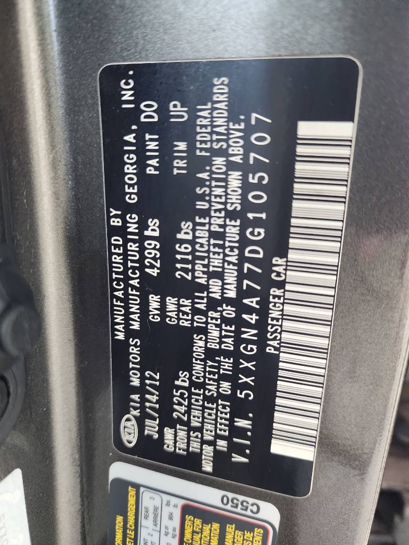 2013 KIA OPTIMA — 152982 Miles — Lot 37314724 - Marhaba Auctions Used Cars - Image 4