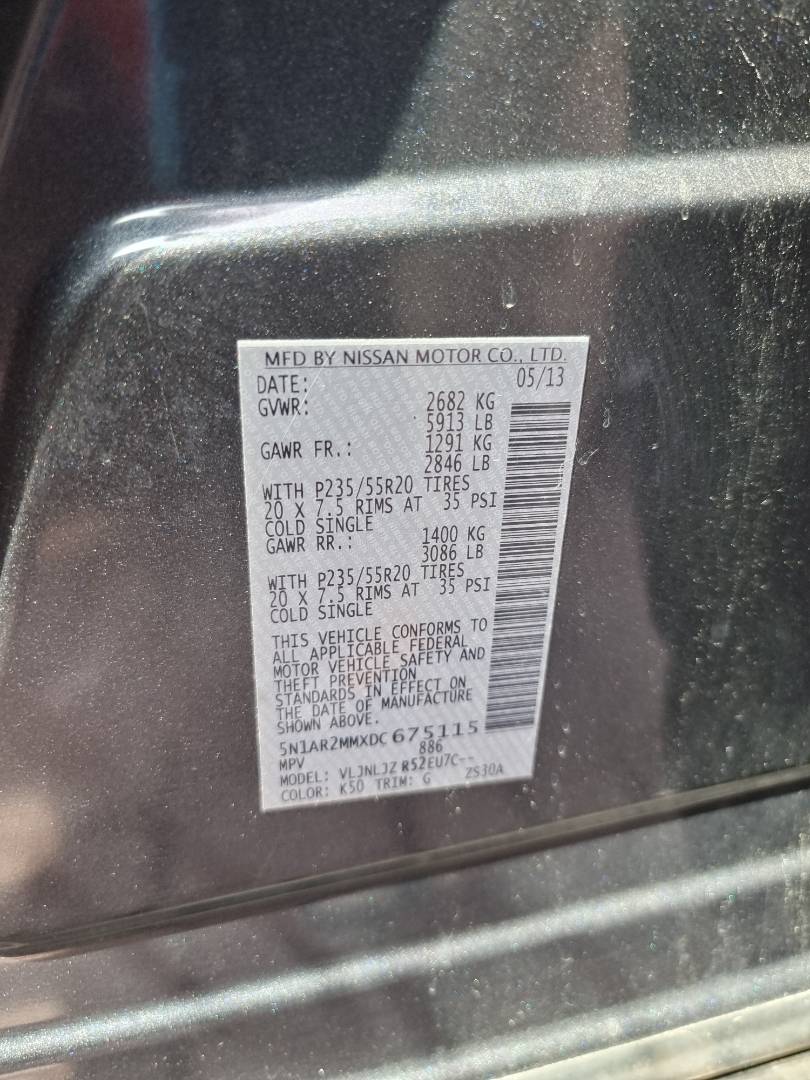 2013 NISSAN PATHFINDER — 206535 Miles — Lot 215487 — Souq - Marhaba Auctions Used Cars - Image 10