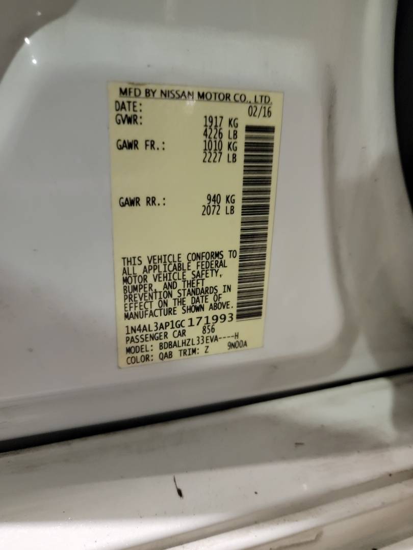 2016 NISSAN ALTIMA — 159112 Miles — Lot 4527076 — Main - Marhaba Auctions Used Cars - Image 10