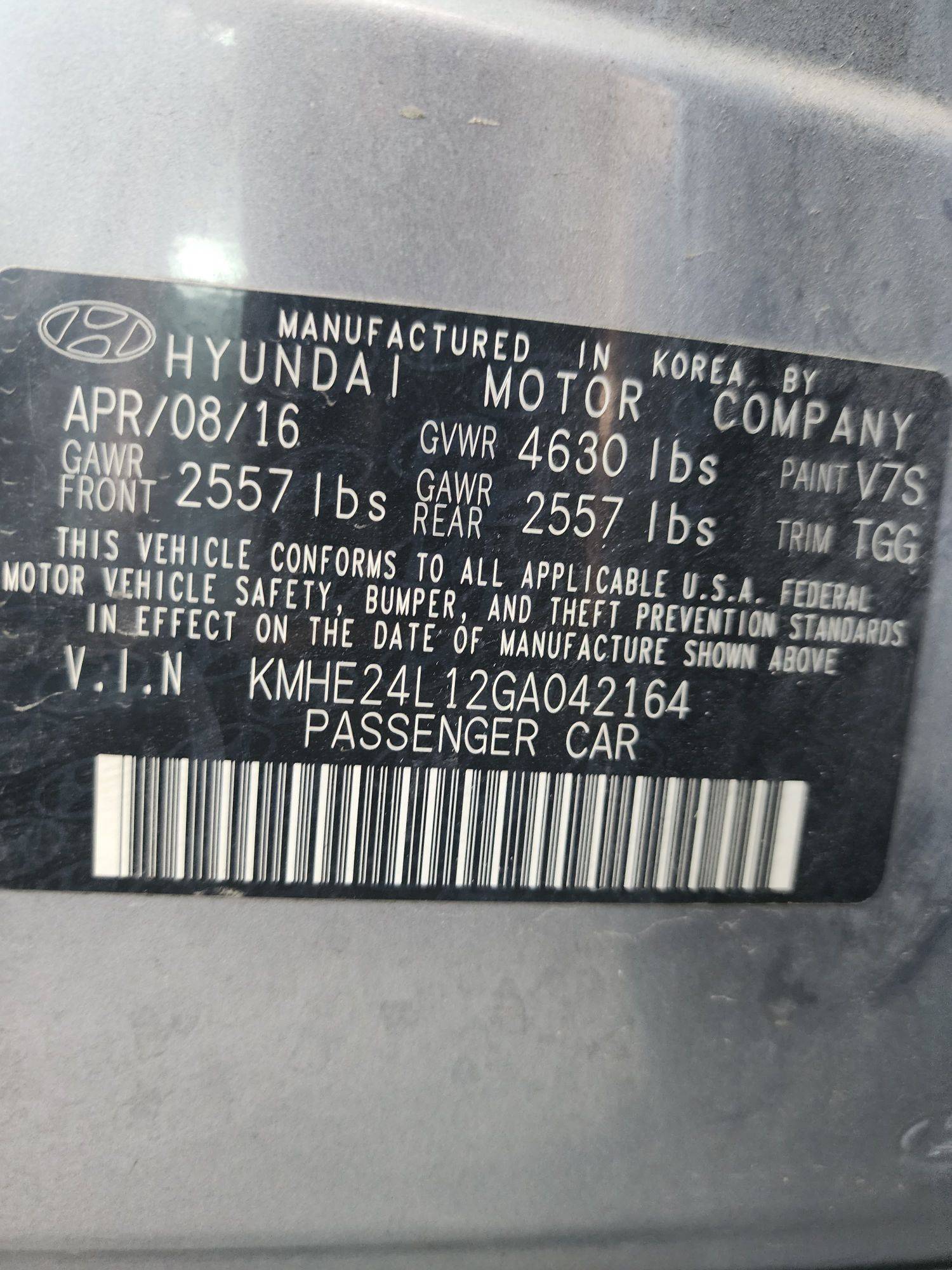 2016 HYUNDAI SONATA — 103453 Miles — Lot 60670343 - Marhaba Auctions Used Cars - Image 3