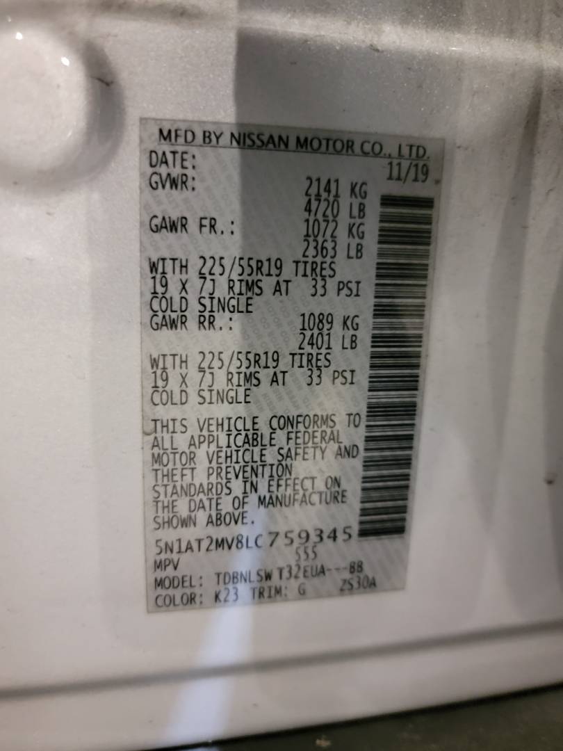 2020 NISSAN ROGUE — 197232 Miles — Lot LC759345 — Main - Marhaba Auctions Used Cars - Image 9