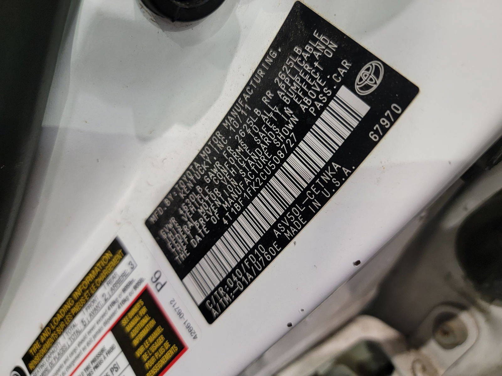 TOYOTA CAMRY 2012 - Marhaba Auction Used Cars - Image 8