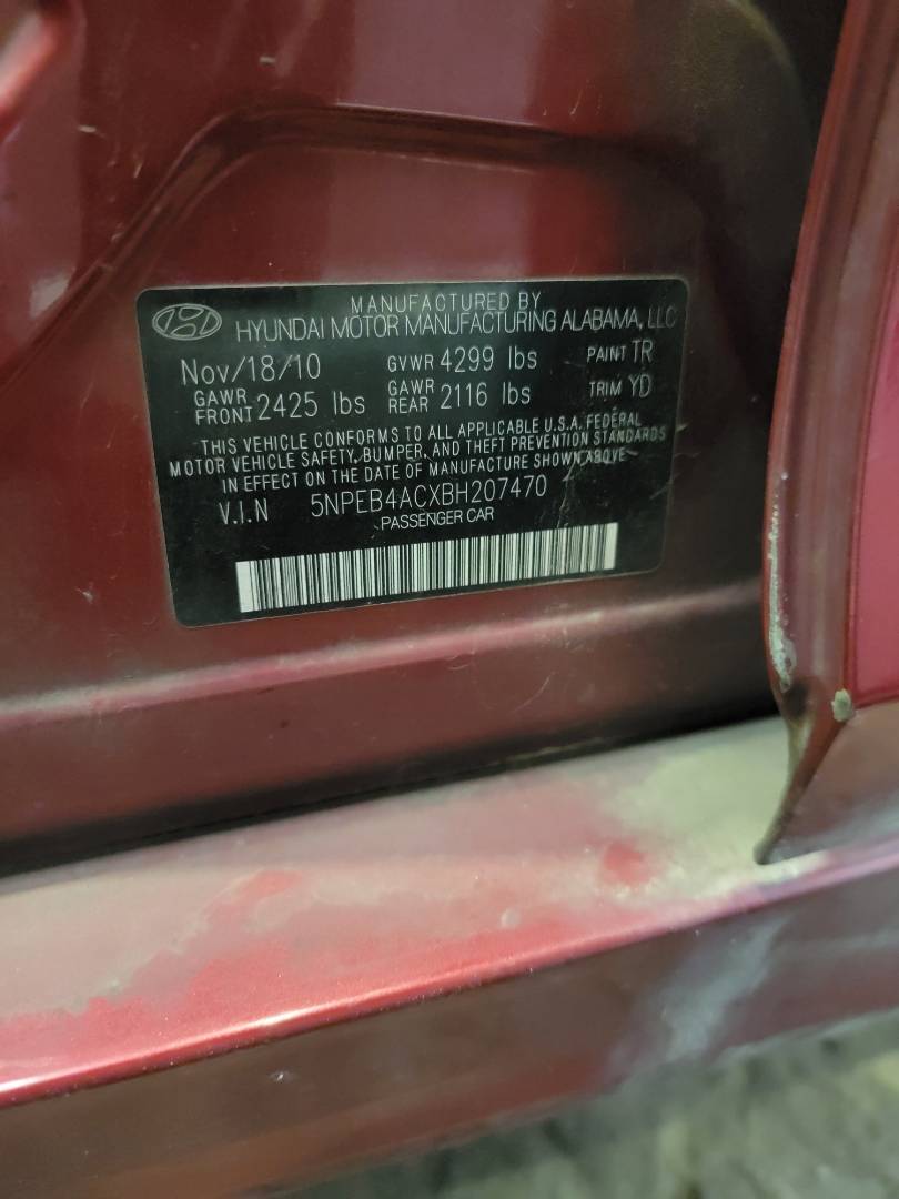 2011 HYUNDAI SONATA — 250343 Miles — Lot 37675911 - Marhaba Auctions Used Cars - Image 8