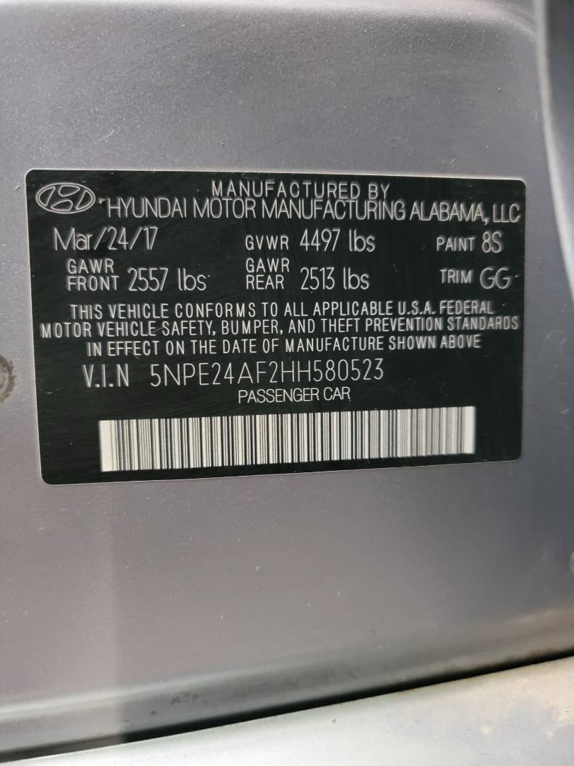2017 HYUNDAI SONATA — 103694 Miles — Lot H580523 - Marhaba Auctions Used Cars - Image 10