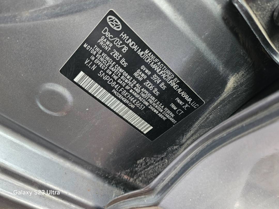 2019 HYUNDAI ELANTRA — 42781 Miles — Lot H443651 — Main - Marhaba Auctions Used Cars - Image 8