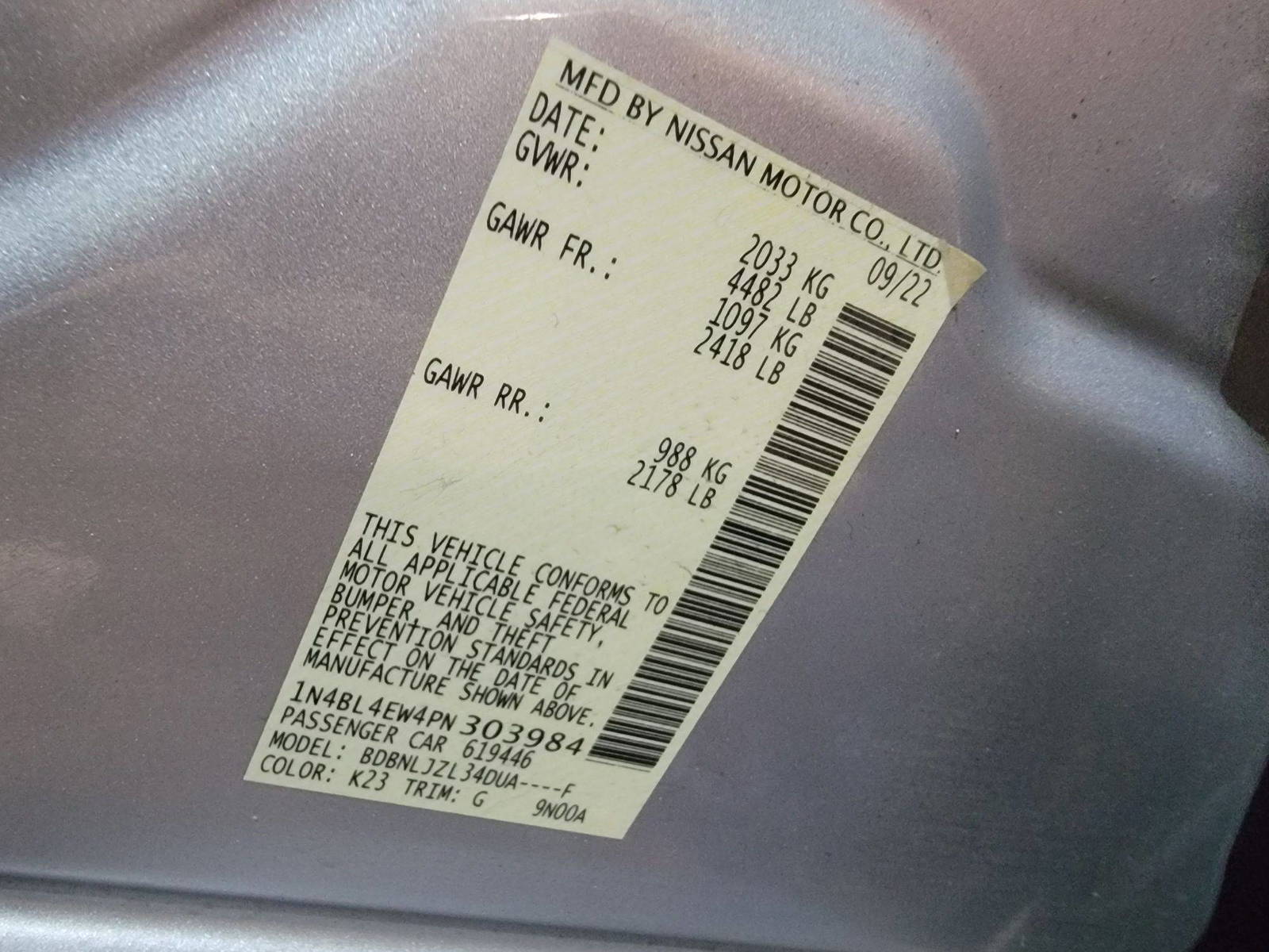 NISSAN ALTIMA 2023 - Marhaba Auction Used Cars - Image 10