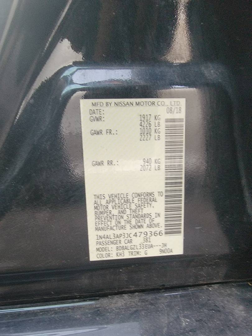 2018 NISSAN ALTIMA — 120282 Miles — Lot P3JC479366 — Souq - Marhaba Auctions Used Cars - Image 8