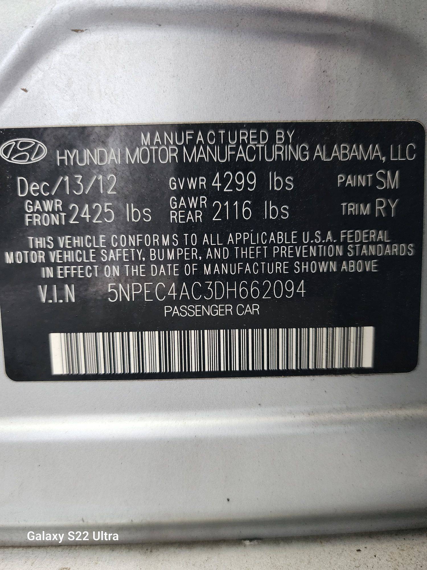 2013 HYUNDAI SONATA — 99213 Miles — Lot 38074830 - Marhaba Auctions Used Cars - Image 8