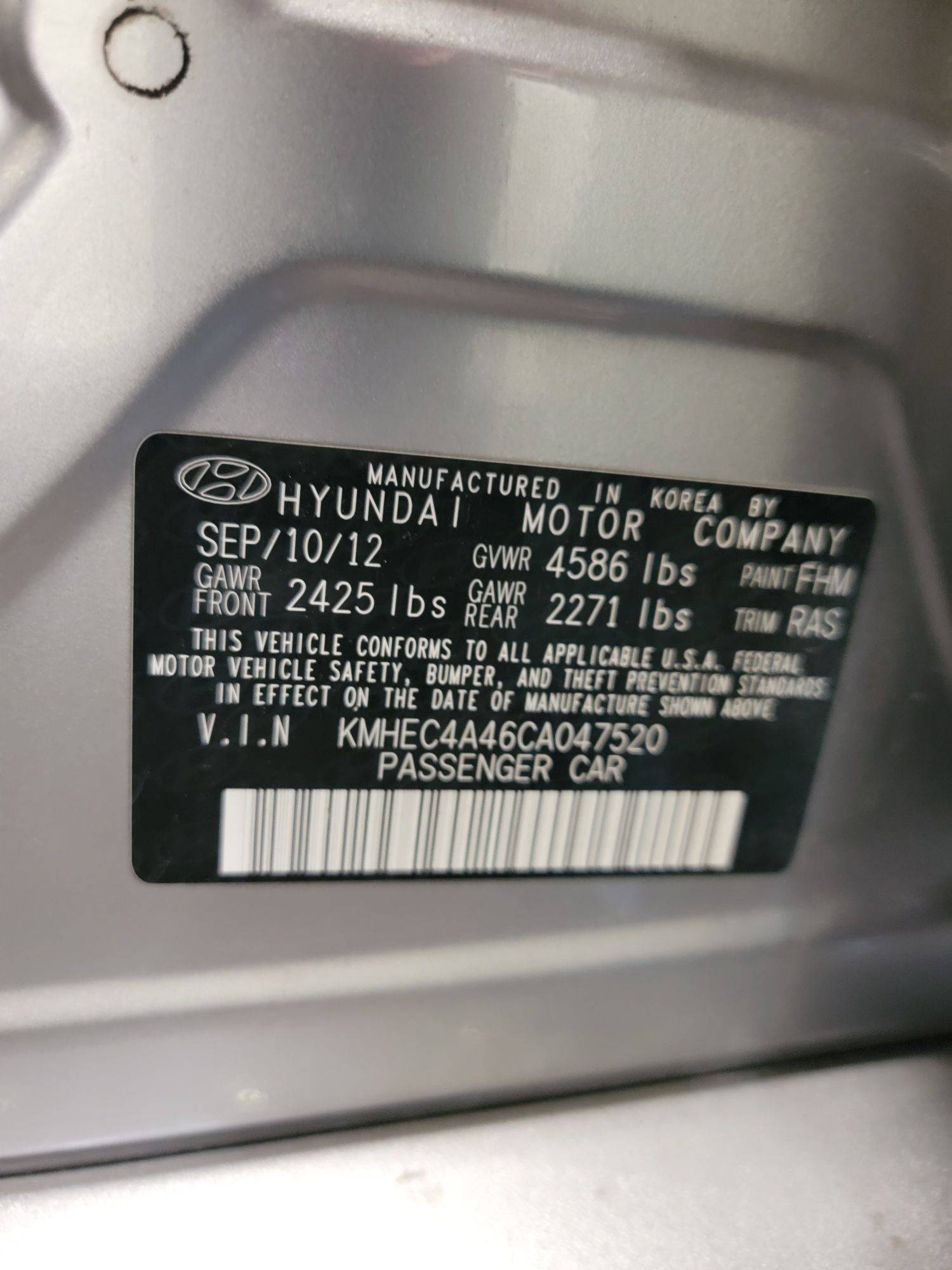 2012 HYUNDAI SONATA — 159879 Miles — Lot 80164735 — Main - Marhaba Auctions Used Cars - Image 9
