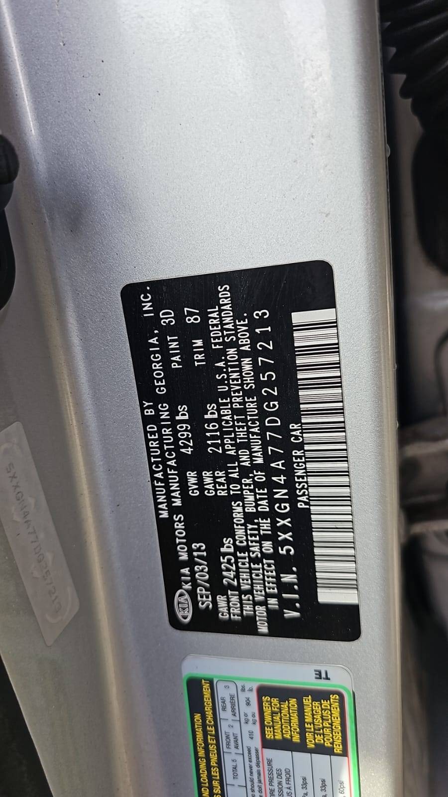 KIA OPTIMA 2013 - Marhaba Auction Used Cars - Image 3