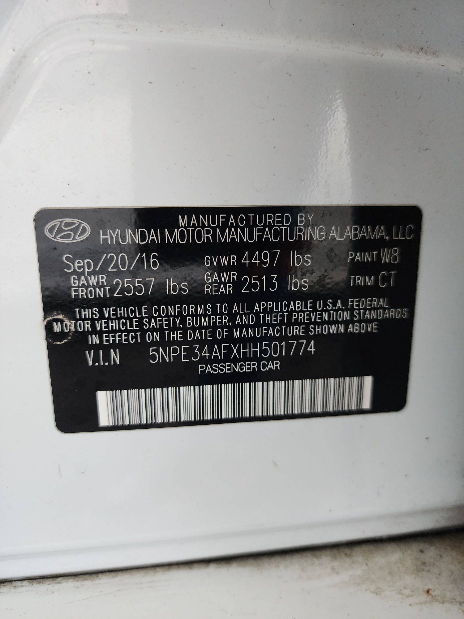 2017 HYUNDAI SONATA — 107810 Miles — Lot 1774 — Ind. 12 - Marhaba Auctions Used Cars - Image 10