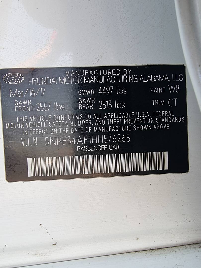 2017 HYUNDAI SONATA SPORT — 146988 Miles — Lot 125487 — Ind. 12 - Marhaba Auctions Used Cars - Image 9
