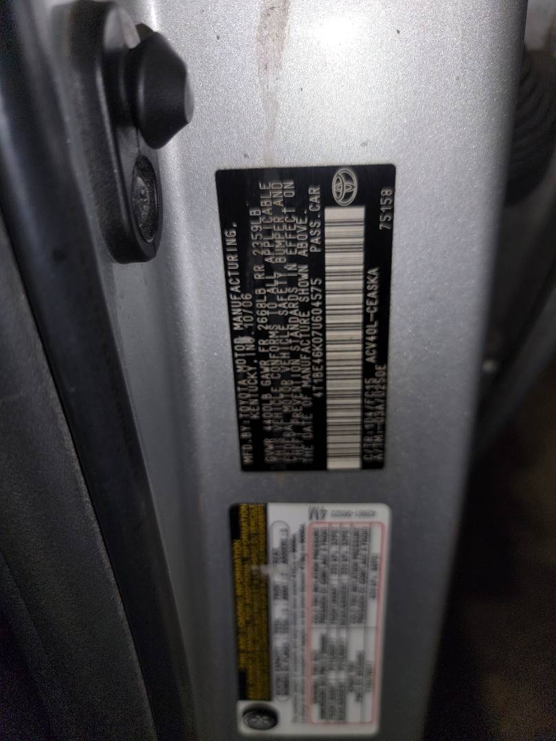2007 TOYOTA CAMRY — 222150 Miles — Lot 72511503 - Marhaba Auctions Used Cars - Image 10
