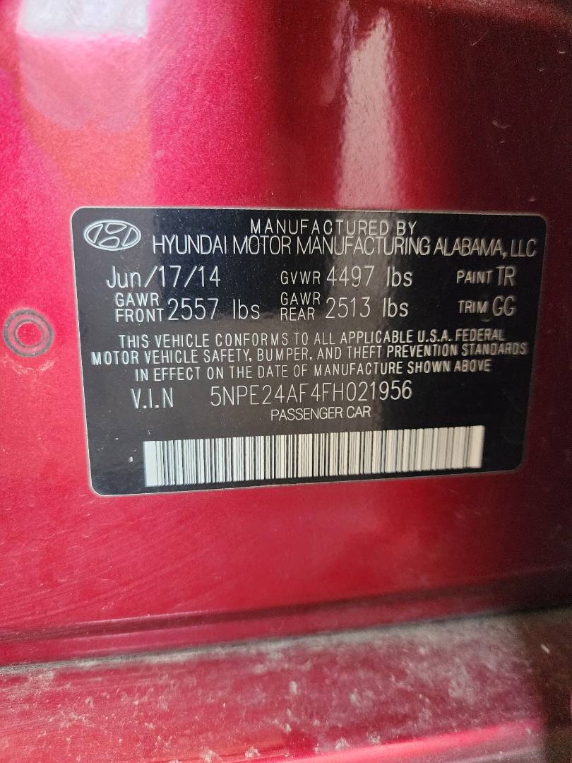 2015 HYUNDAI SONATA — 161717 Miles — Lot H021956 — Souq - Marhaba Auctions Used Cars - Image 10