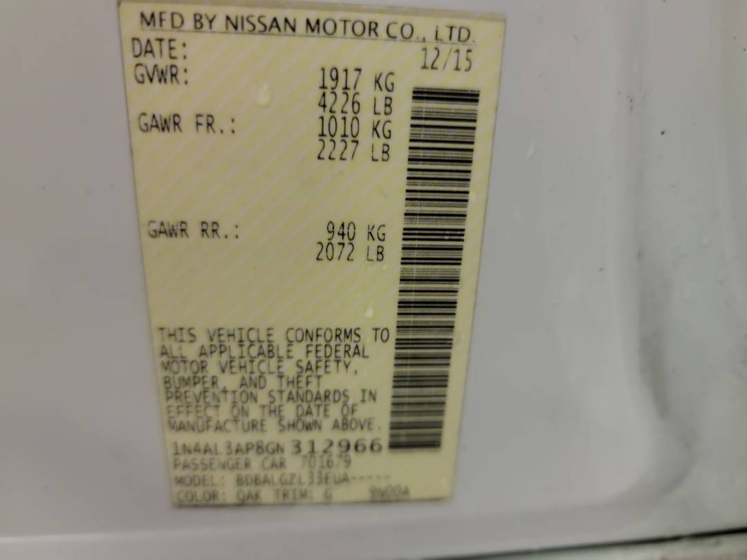 2016 NISSAN ALTIMA — 178977 Miles — Lot 65357343 - Marhaba Auctions Used Cars - Image 9
