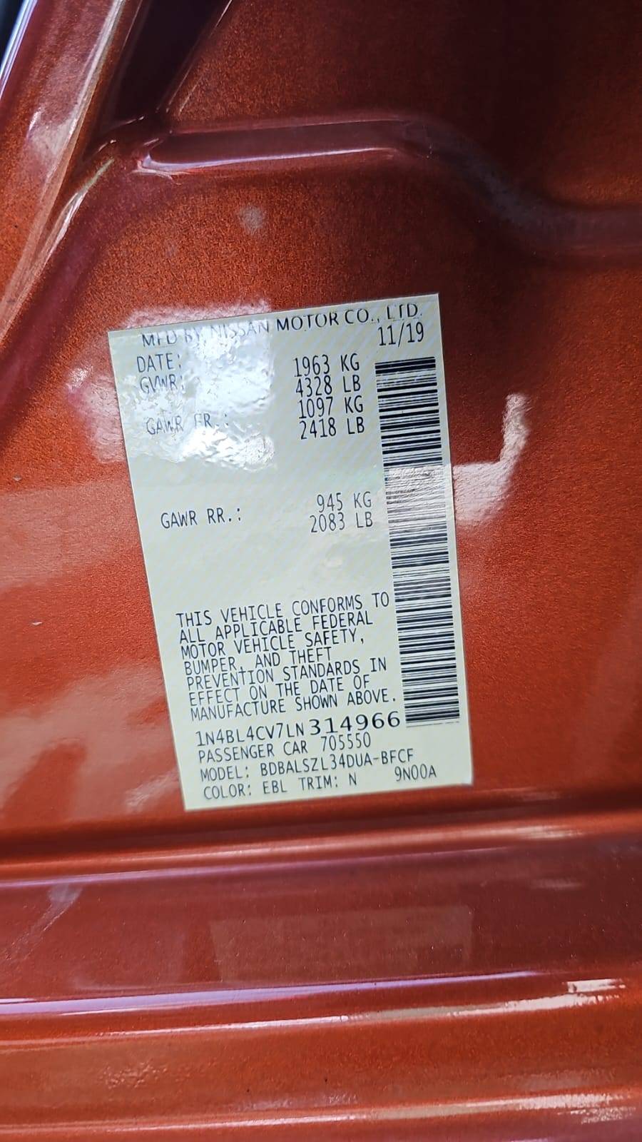 2020 NISSAN ALTIMA — 80833 Miles — Lot V7LN314966 — Souq - Marhaba Auctions Used Cars - Image 5