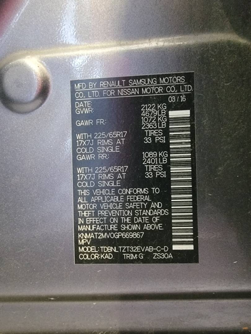 NISSAN ROGUE 2016 - Marhaba Auction Used Cars - Image 9