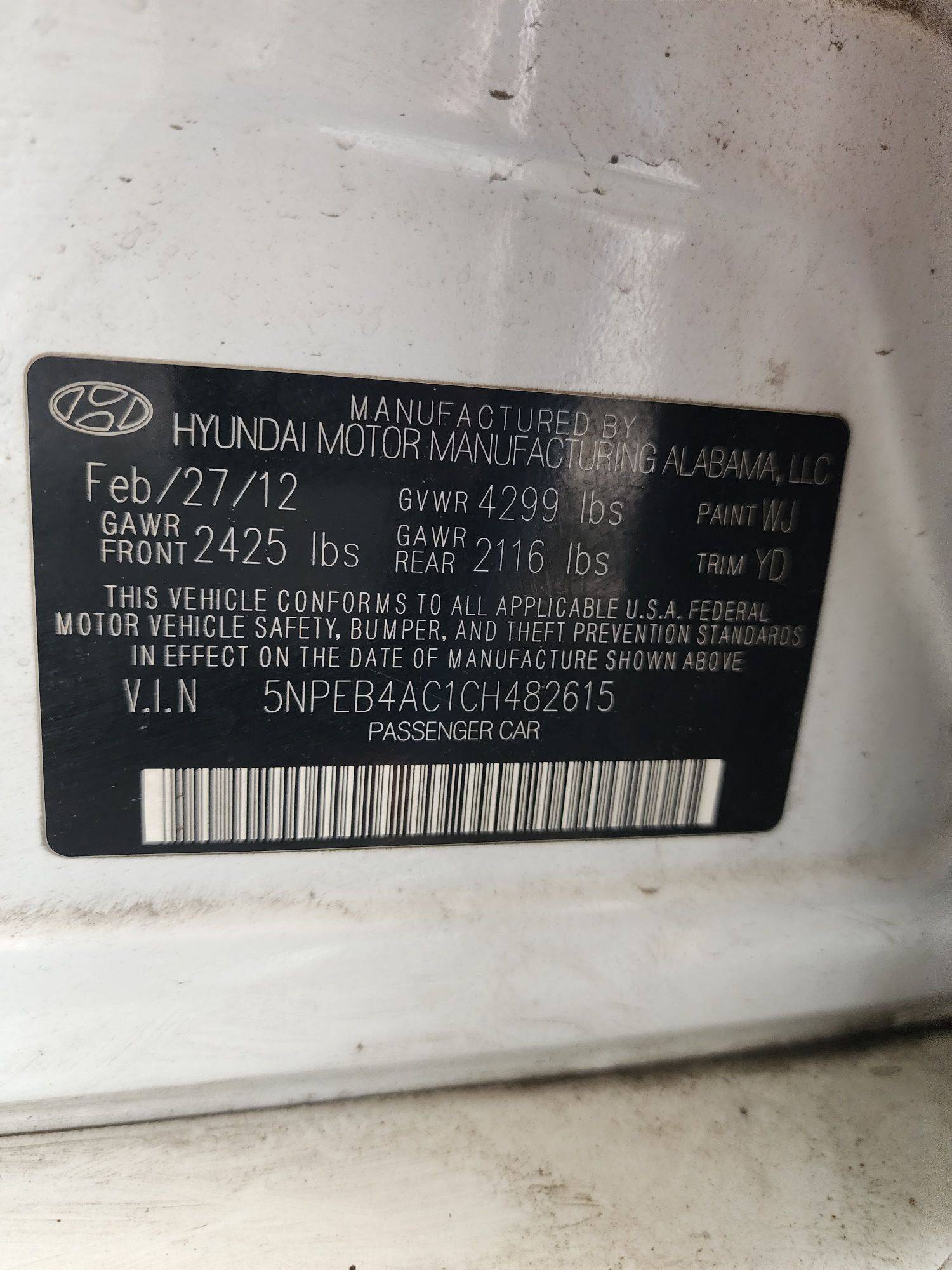 2012 HYUNDAI SONATA — 146419 Miles — Lot 45263884 — Souq - Marhaba Auctions Used Cars - Image 8