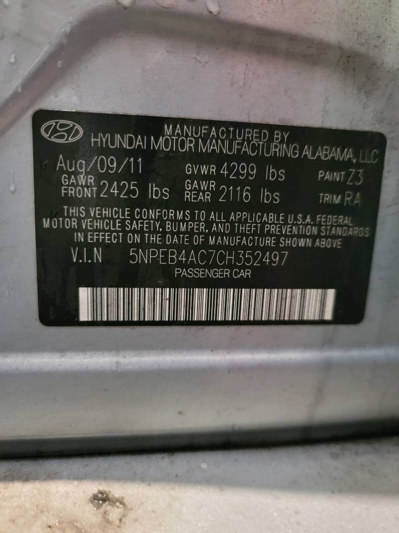 2012 HYUNDAI SONATA — 185075 Miles — Lot 79688663 - Marhaba Auctions Used Cars - Image 8