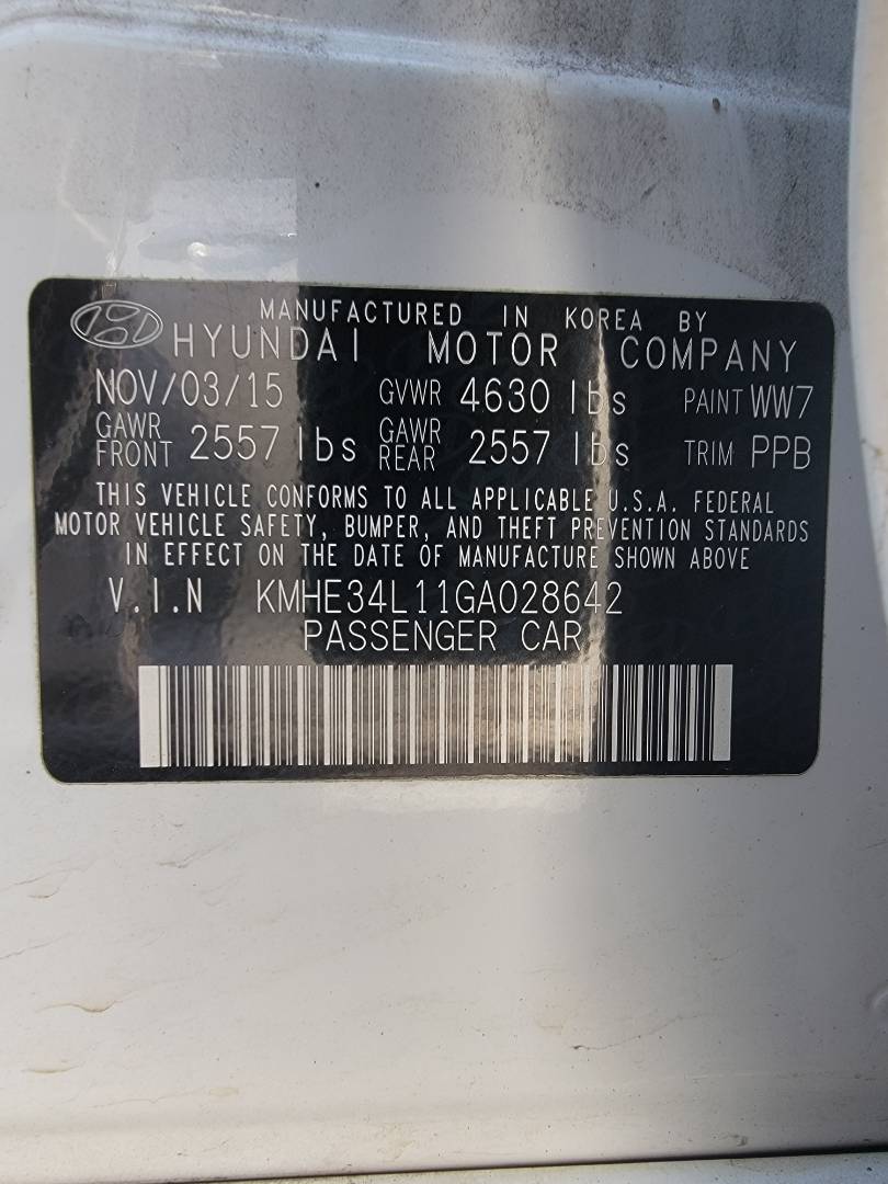 2016 HYUNDAI SONATA — 152112 Miles — Lot A028642 — Main - Marhaba Auctions Used Cars - Image 9