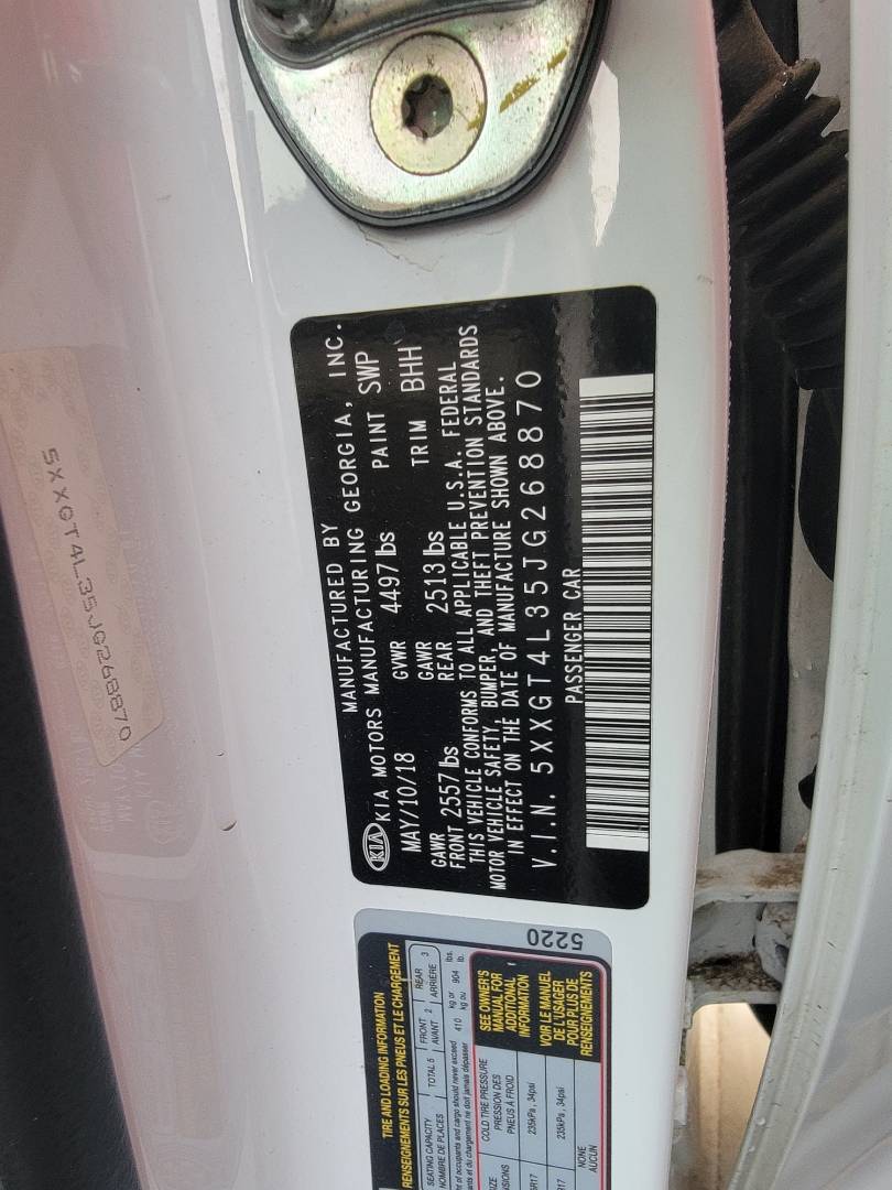 2018 KIA OPTIMA — 77722 Miles — Lot JG268870 — Main - Marhaba Auctions Used Cars - Image 9