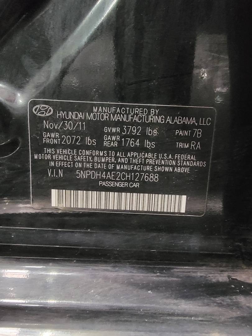 2012 HYUNDAI ELANTRA — 207473 Miles — Lot 127688 — Main - Marhaba Auctions Used Cars - Image 11