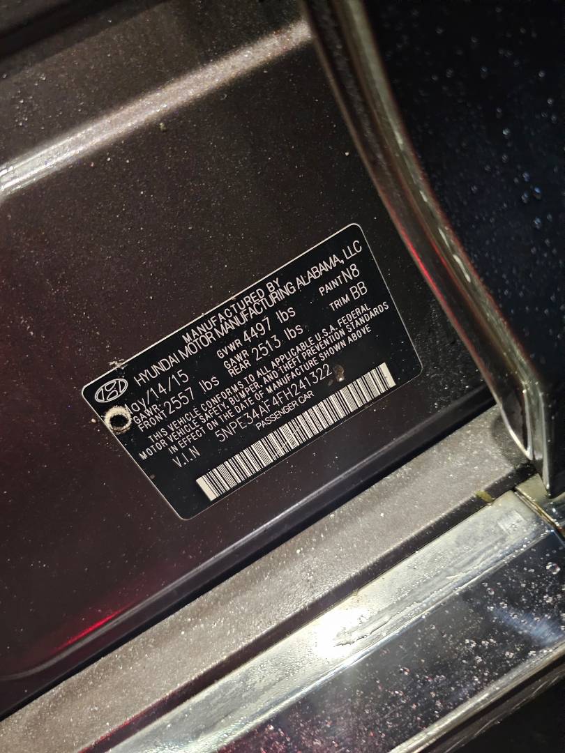 2015 HYUNDAI SONATA — 187772 Miles — Lot H241322 — Main - Marhaba Auctions Used Cars - Image 8