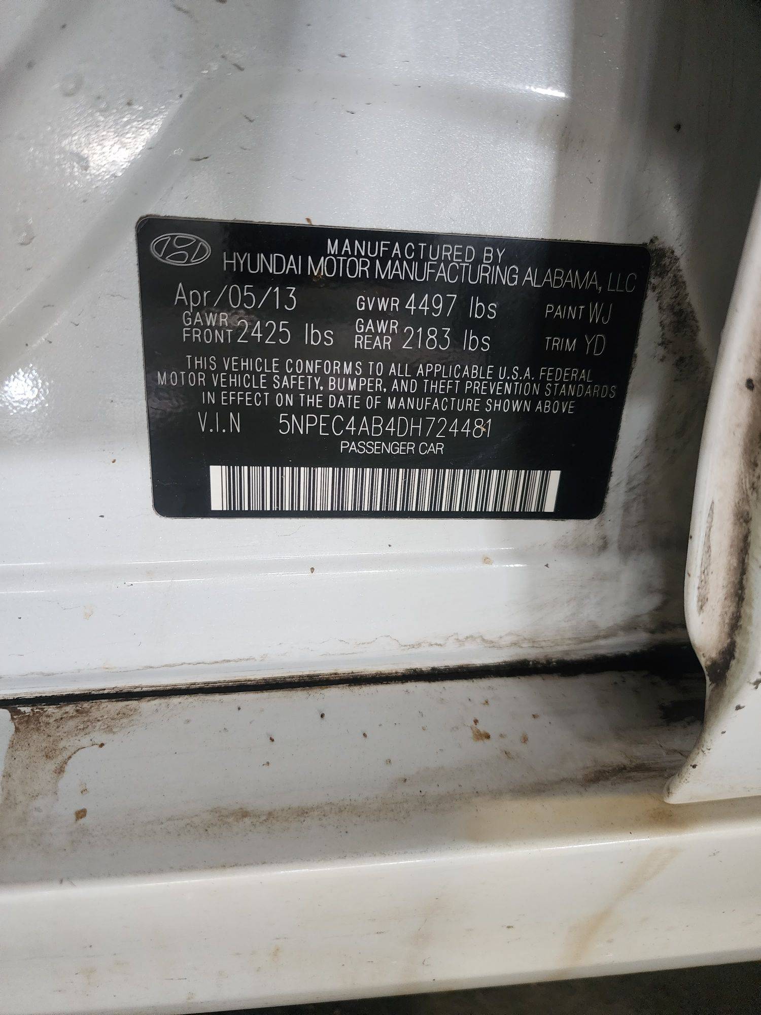 HYUNDAI SONATA 2013 - Marhaba Auction Used Cars - Image 8