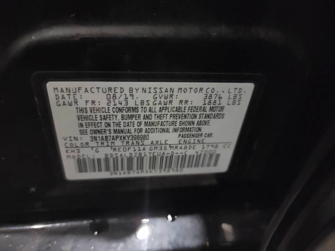 2019 NISSAN SENTRA — 28854 Miles — Lot 75715253 - Marhaba Auctions Used Cars - Image 10