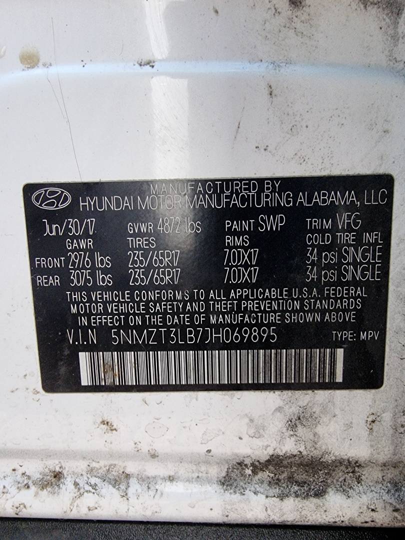 2018 HYUNDAI SANTA FE SPORT — 125584 Miles — Lot 69895 — Ind. 12 - Marhaba Auctions Used Cars - Image 9