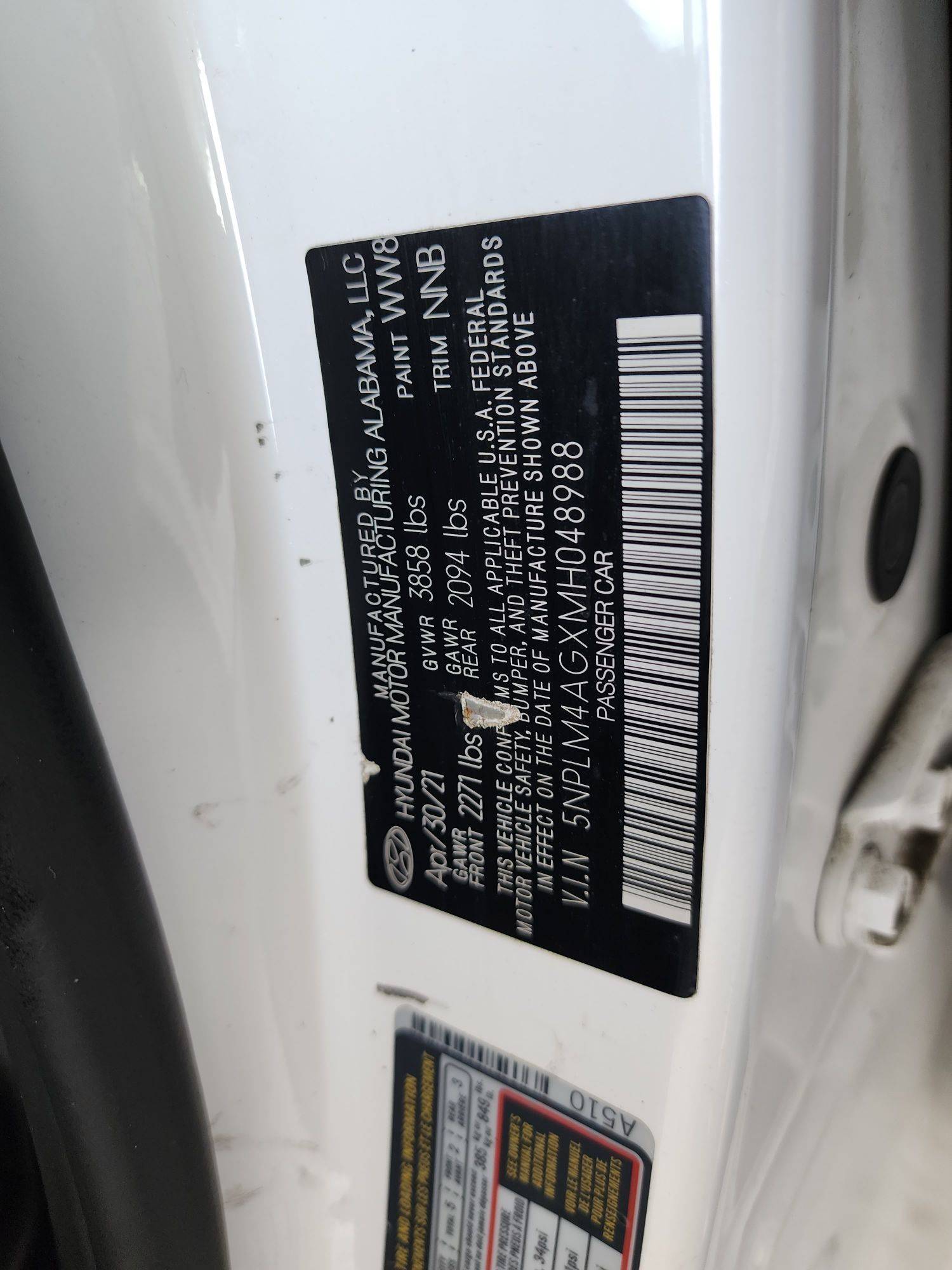 2021 HYUNDAI ELANTRA — 53919 Miles — Lot MH048988 — Souq - Marhaba Auctions Used Cars - Image 9