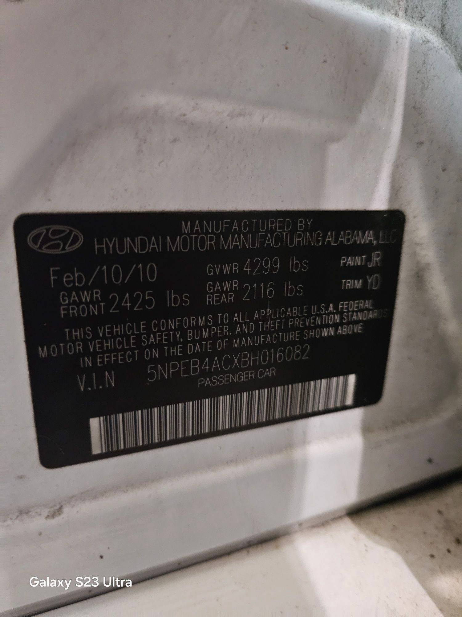 2011 HYUNDAI SONATA — 138267 Miles — Lot 69284155 — Main - Marhaba Auctions Used Cars - Image 10