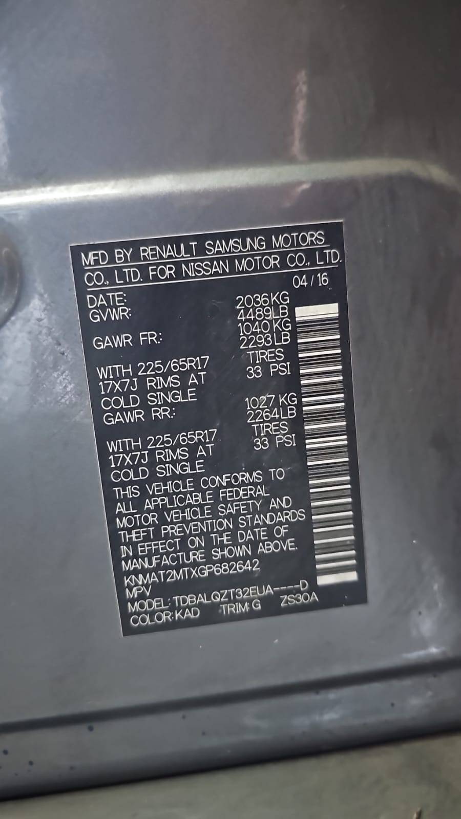 NISSAN ROGUE 2016 - Marhaba Auction Used Cars - Image 5