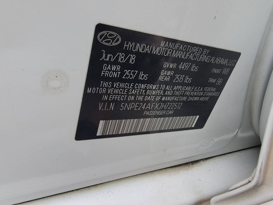 2018 HYUNDAI SONATA — 190922 KM — Lot H722512 — Main - Marhaba Auctions Used Cars - Image 7