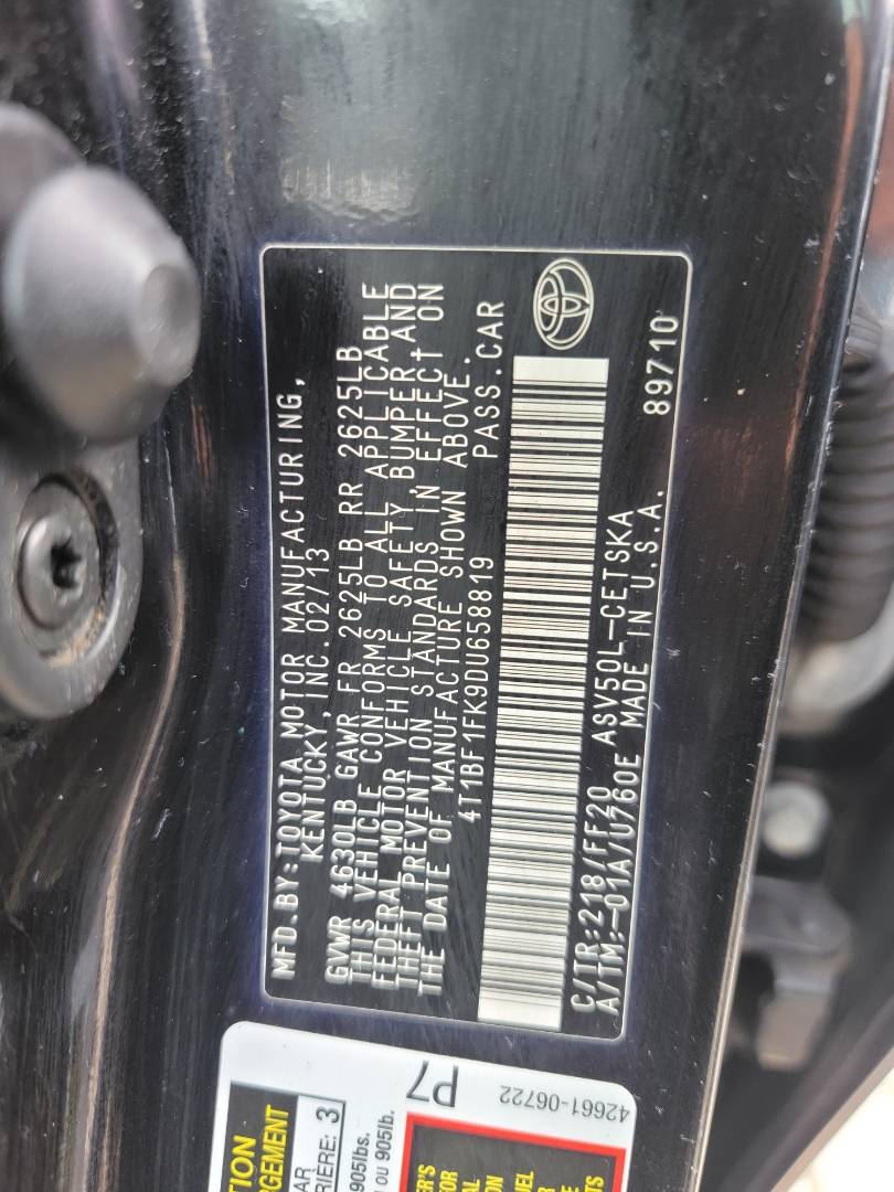 2013 TOYOTA CAMRY — 123502 Miles — Lot U658819 — Main - Marhaba Auctions Used Cars - Image 11