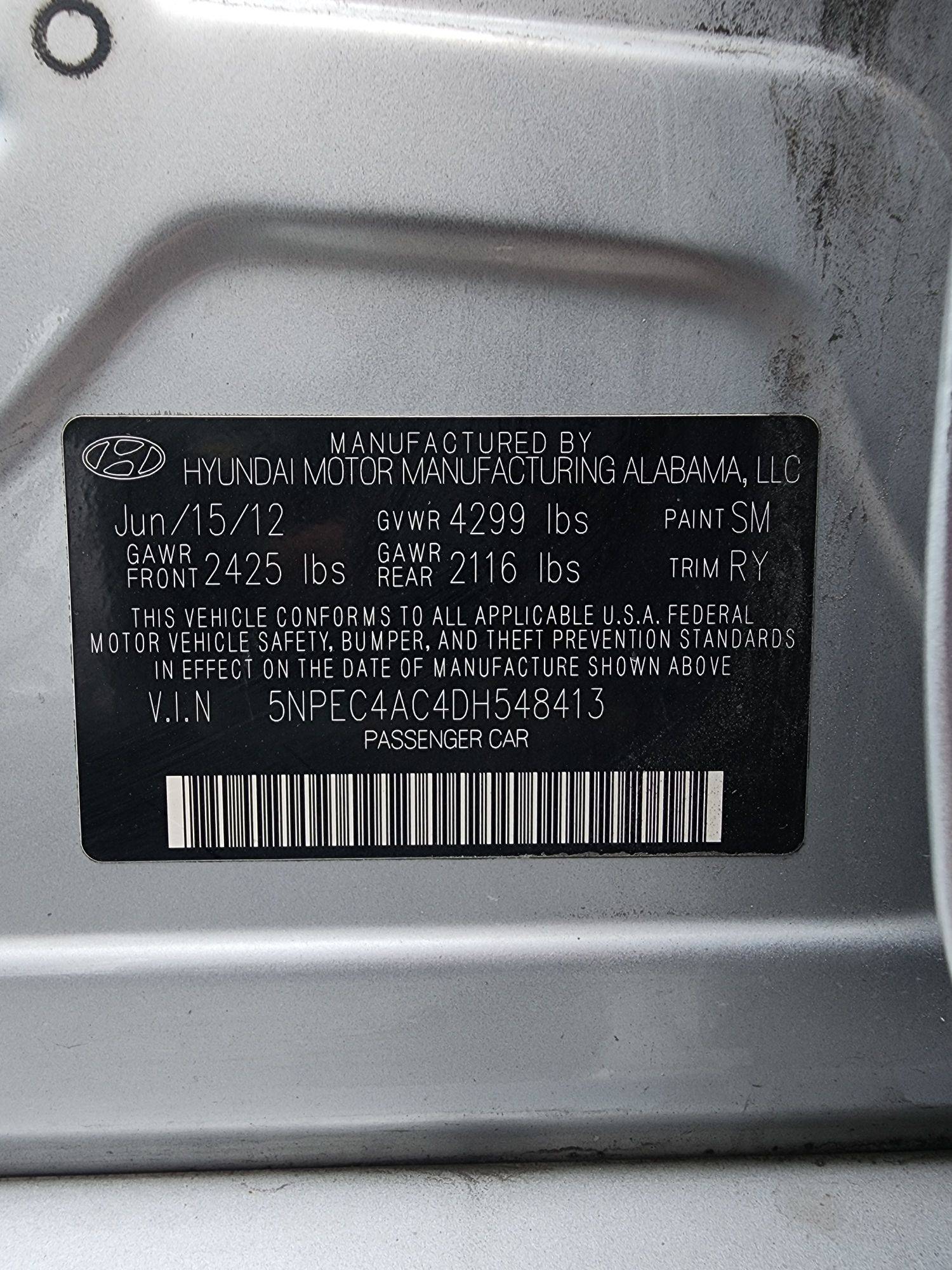 2013 HYUNDAI SONATA — 177020 Miles — Lot 84529244 — Al Quoz - Marhaba Auctions Used Cars - Image 11