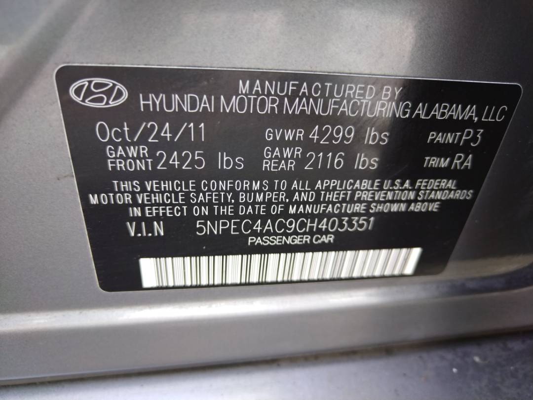 2012 HYUNDAI SONATA — 157837 Miles — Lot 71230323 - Marhaba Auctions Used Cars - Image 8