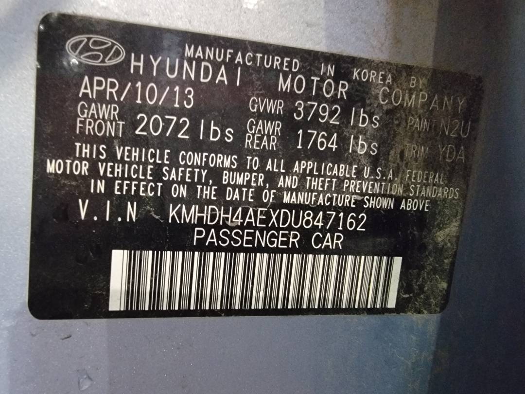 2013 HYUNDAI ELANTRA — 233651 Miles — Lot 38335324 - Marhaba Auctions Used Cars - Image 9