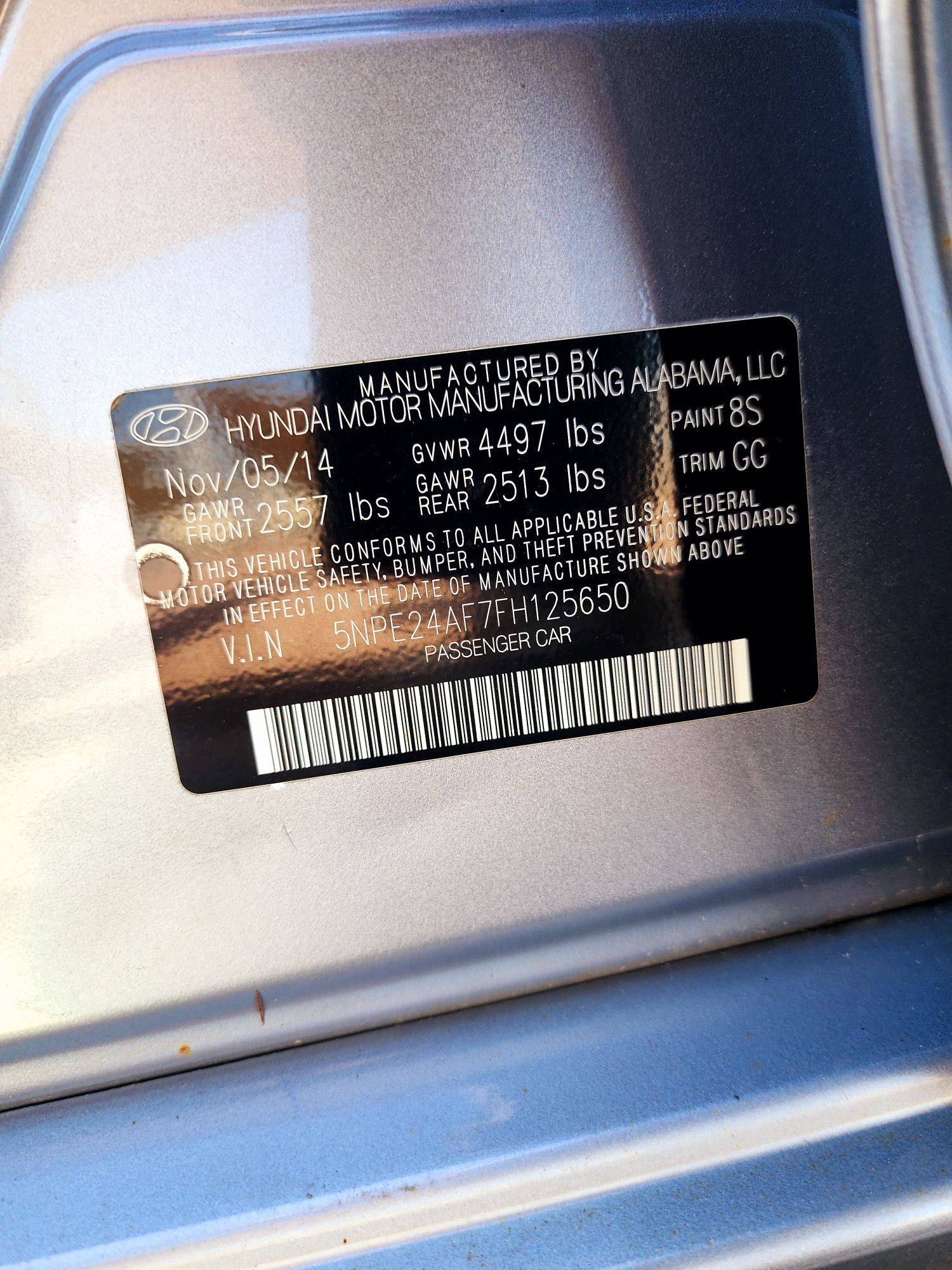 2015 HYUNDAI SONATA — 171346 Miles — Lot FH125650 — Souq - Marhaba Auctions Used Cars - Image 9