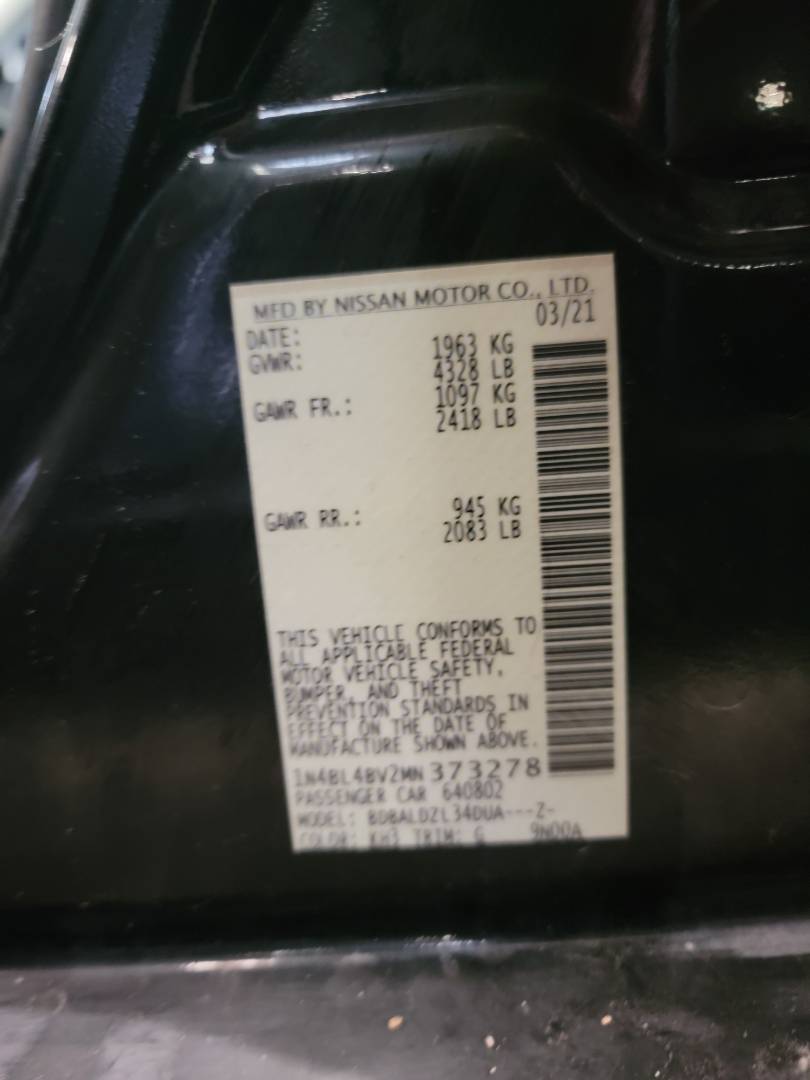 2021 NISSAN ALTIMA — 56421 Miles — Lot N373278 — Main - Marhaba Auctions Used Cars - Image 9