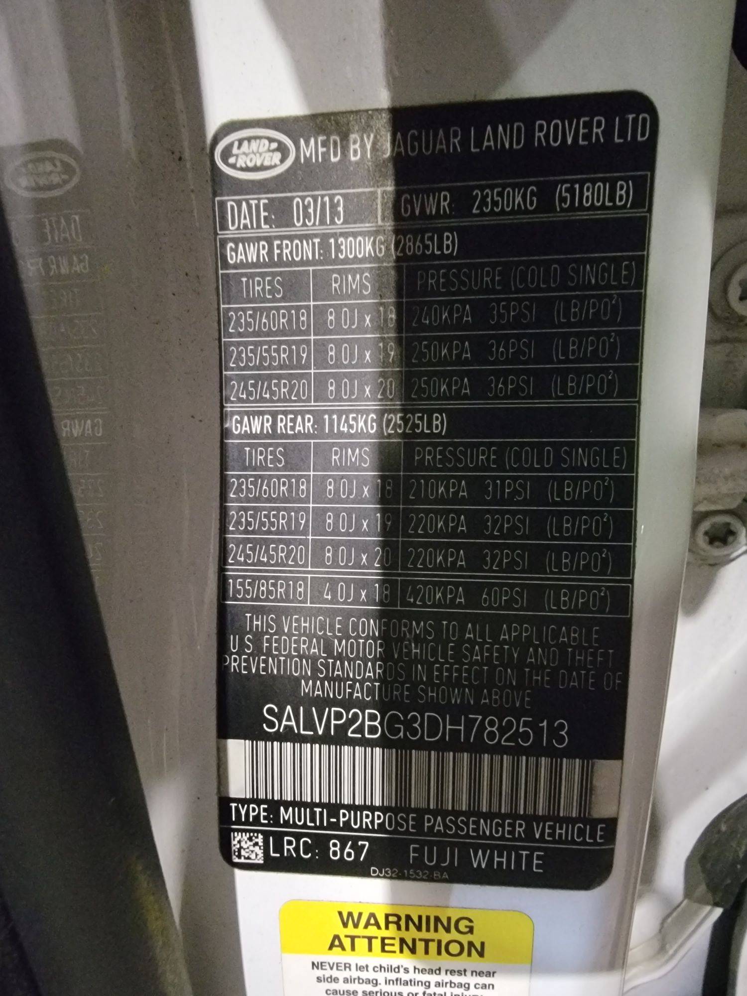 LAND ROVER RANGE ROVER EVOQUE PURE PLUS 2013 - Marhaba Auction Used Cars - Image 11