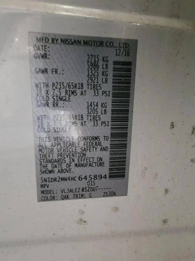 2017 NISSAN PATHFINDER — 179997 Miles — Lot HC645894 — Souq - Marhaba Auctions Used Cars - Image 12