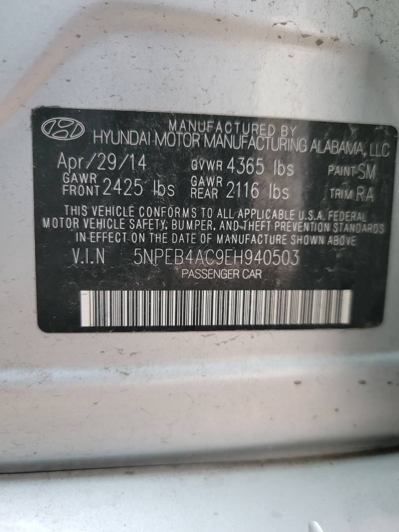 2014 HYUNDAI SONATA — 102627 Miles — Lot 59254223 - Marhaba Auctions Used Cars - Image 10