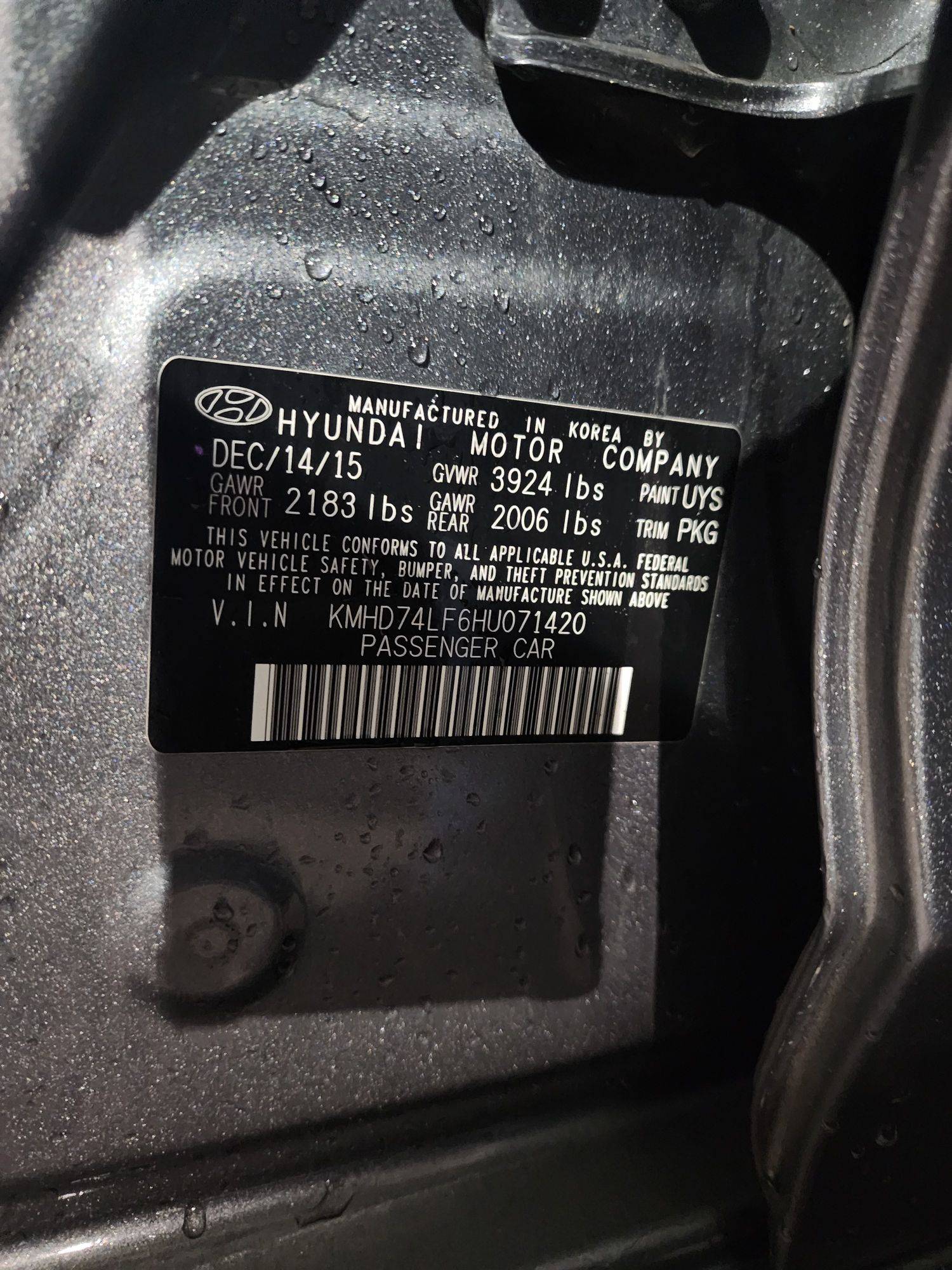 2017 HYUNDAI ELANTRA — 160135 Miles — Lot 21578444 - Marhaba Auctions Used Cars - Image 10