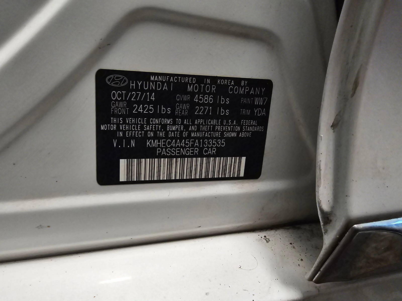 HYUNDAI SONATA 2015 - Marhaba Auction Used Cars - Image 9