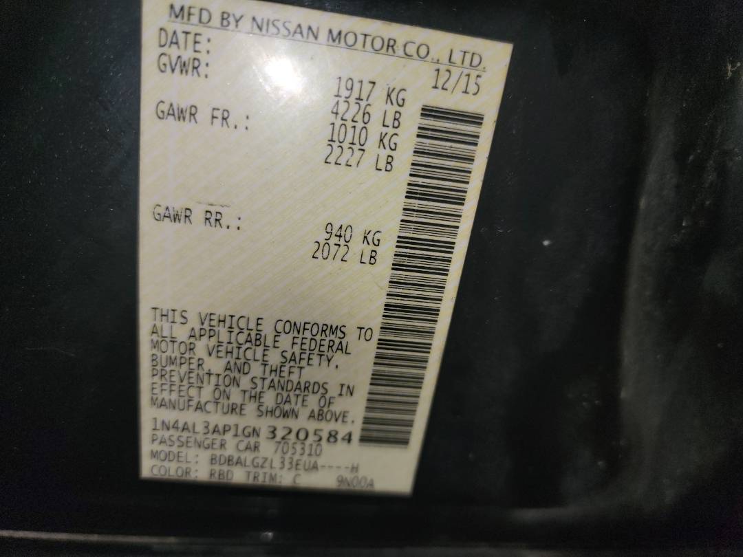 2016 NISSAN ALTIMA — 187183 Miles — Lot 72741623 - Marhaba Auctions Used Cars - Image 10